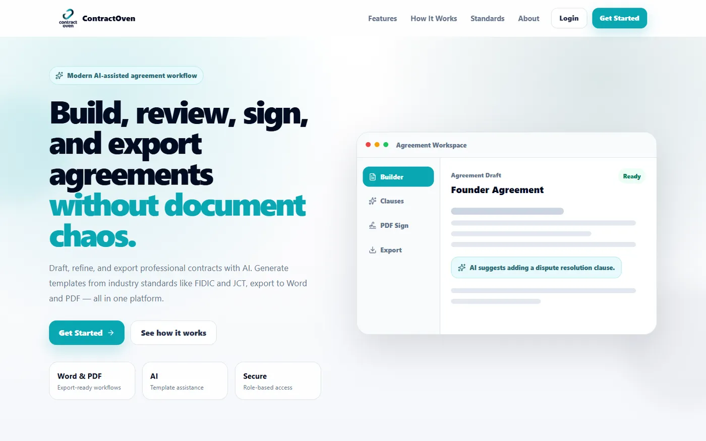 ContractOven website screenshot