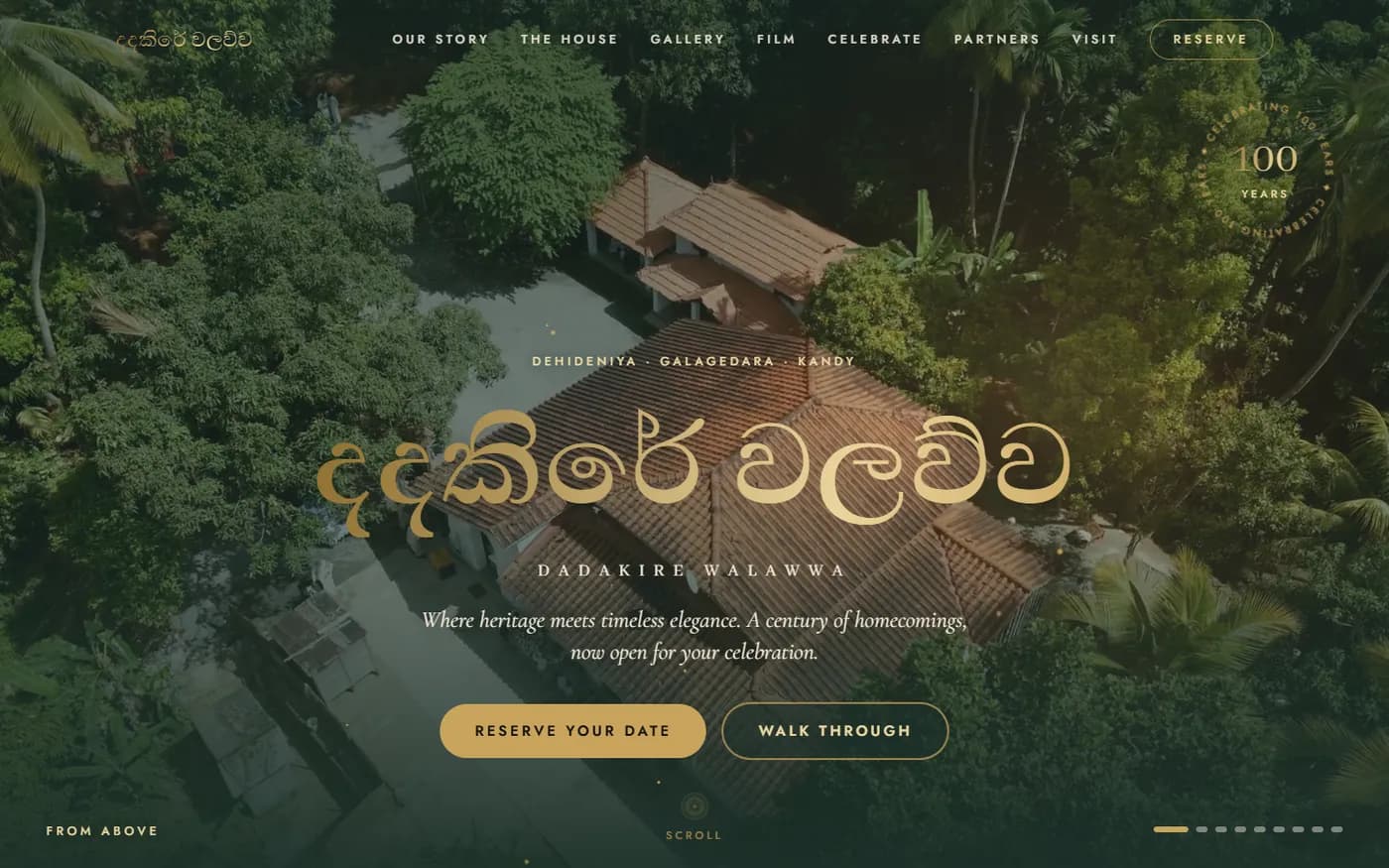 Dadakire Walawwa website screenshot